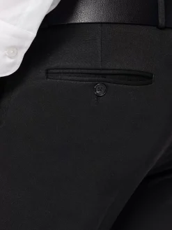 Red Wood Glen Check Slim Fit Dark Red Black Suit Pantalon