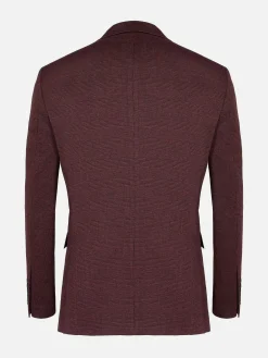 Red Wood Wide Lapel Dark Red Black Suit Colbert