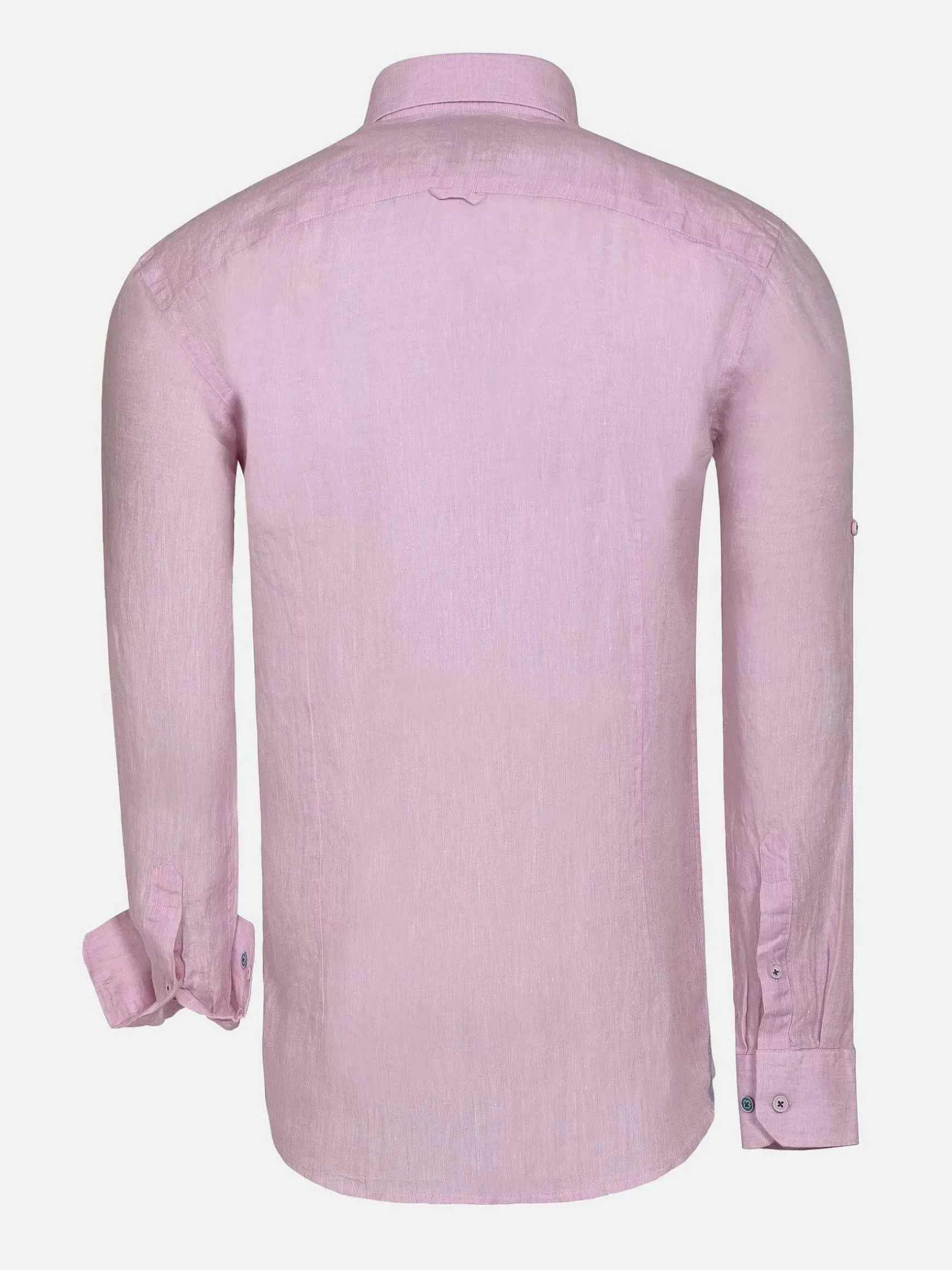 Redention Linen Pink Overhemd Lange Mouw