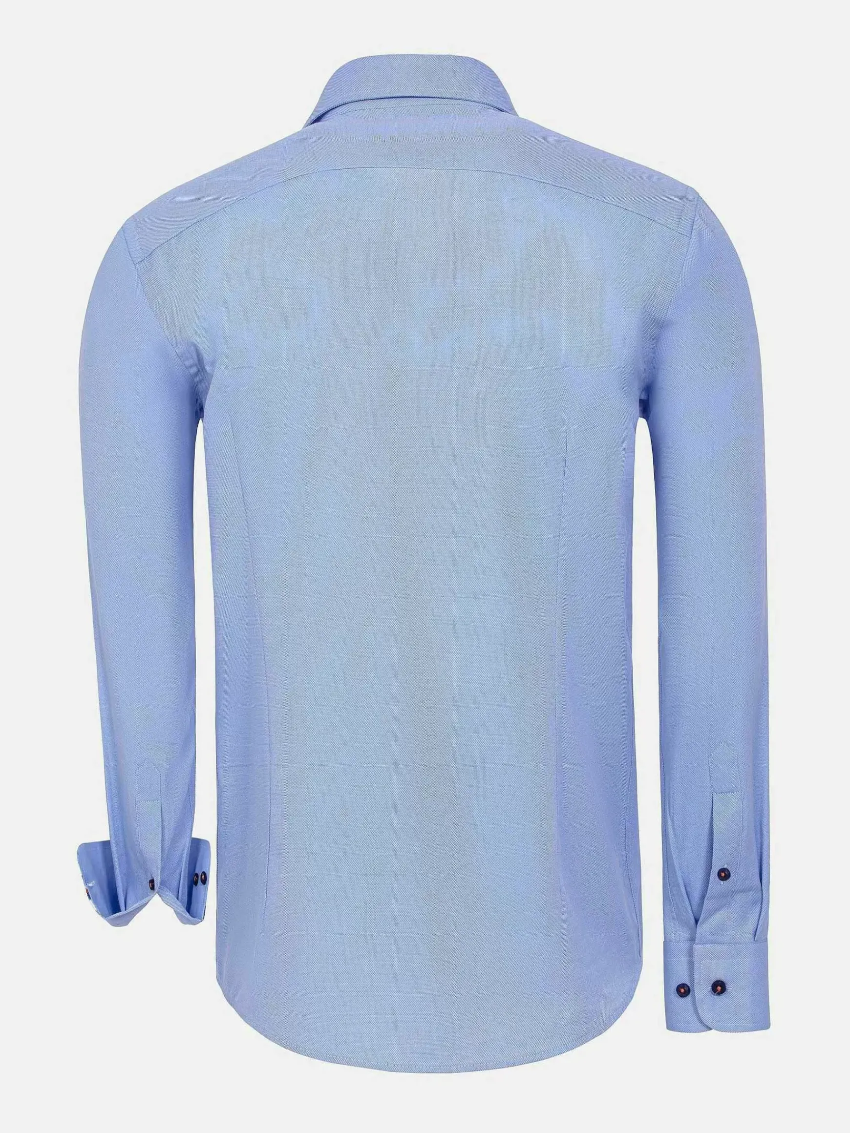 Redon Blue Poplin Plain Overhemd Longe Mouw