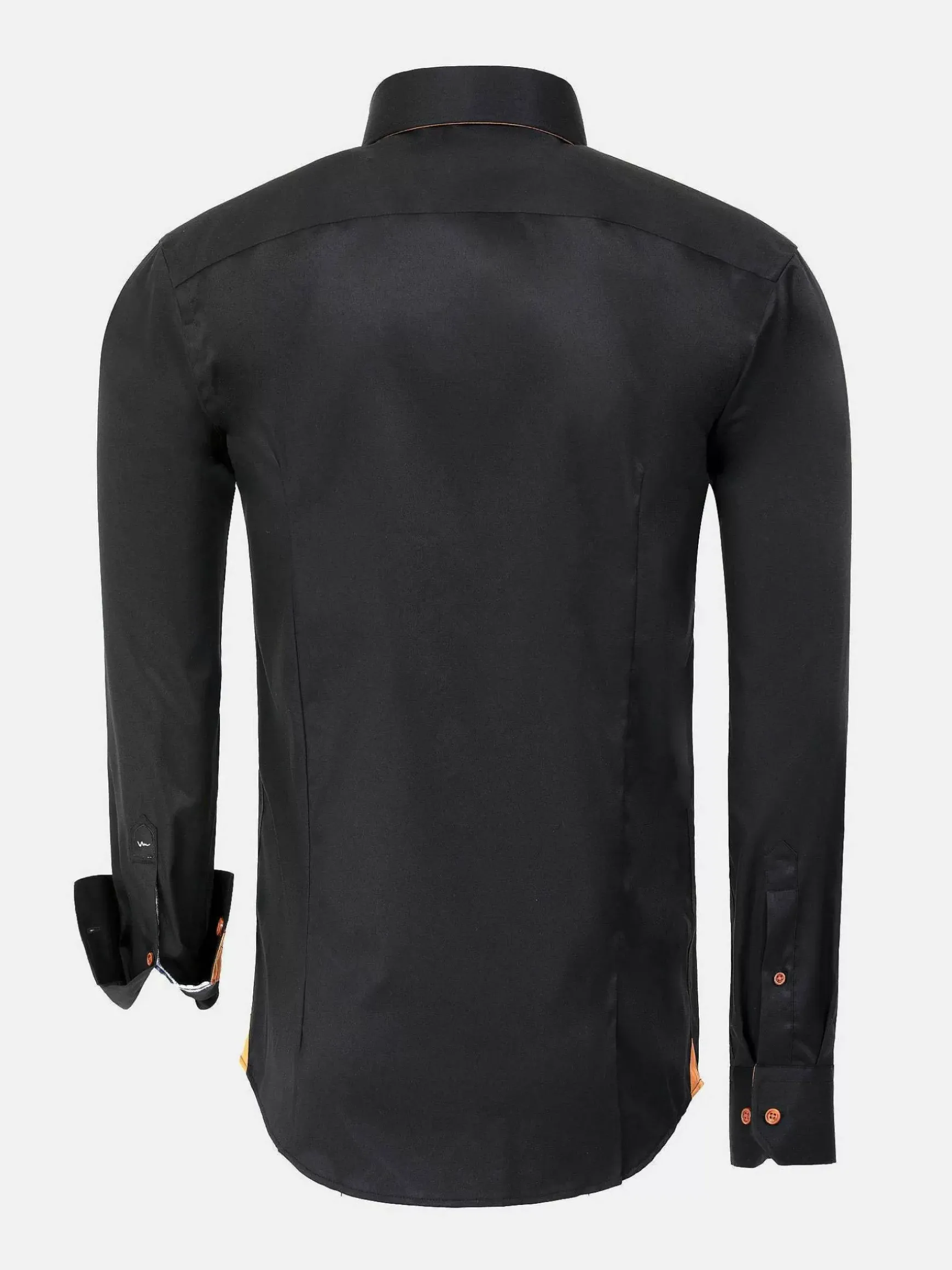 Romney Solid Black Overhemd Lange Mouw