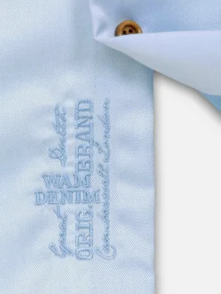 Romney Solid Light Blue Overhemd Lange Mouw