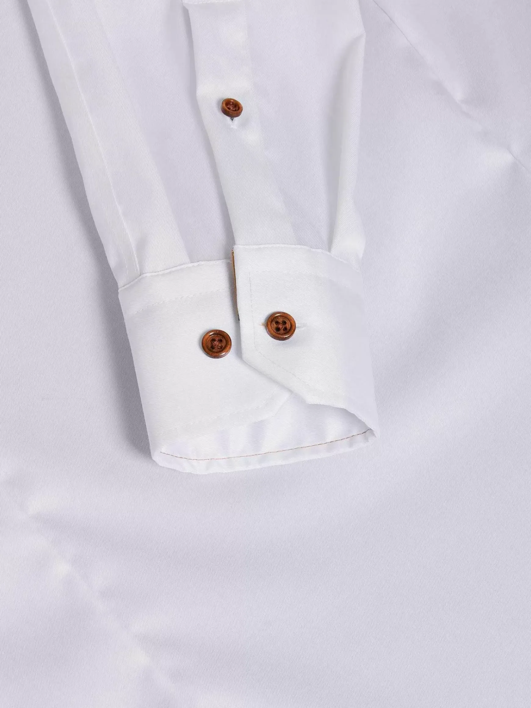 Romney Solid White Overhemd Lange Mouw