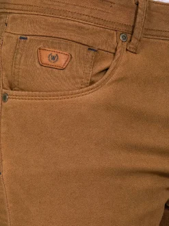 Sampson Beige Slim Fit Denim Korte Broek