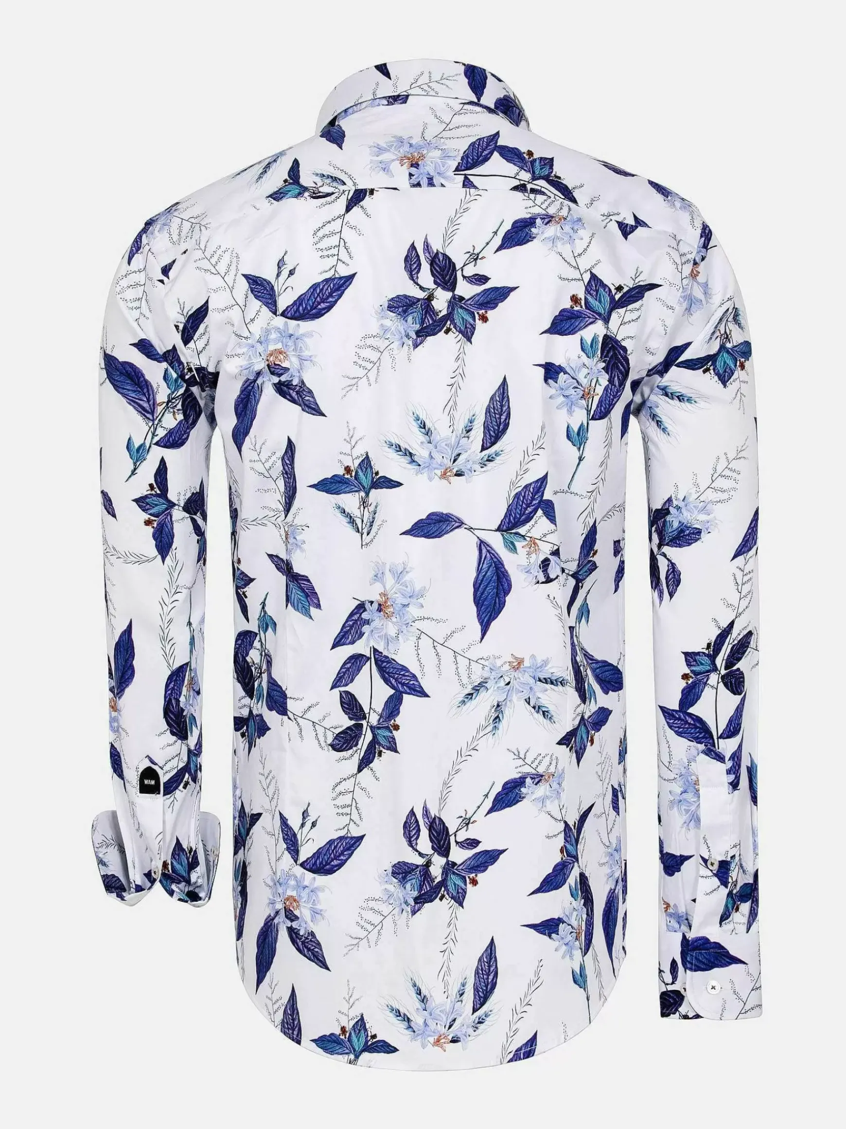 Santorini White Floral Print Overhemd Lange Mouw