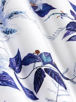 Santorini White Floral Print Overhemd Lange Mouw