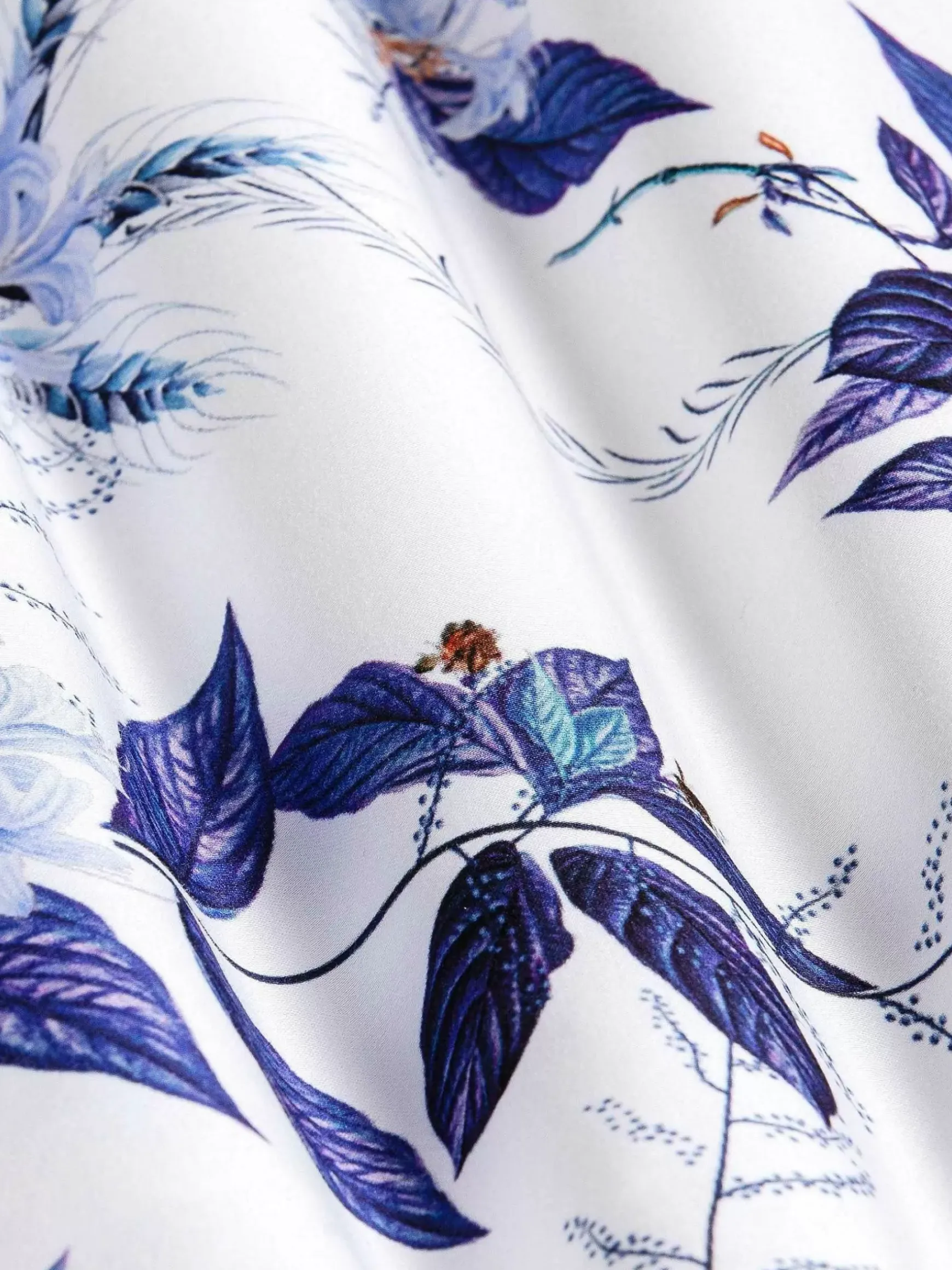 Santorini White Floral Print Overhemd Lange Mouw