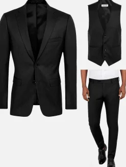 Scottsville Notch Lapel Black Suit Colbert