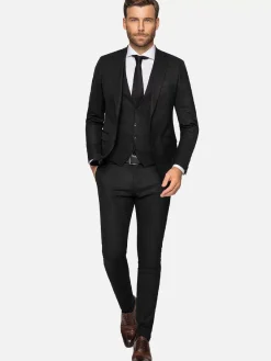 Scottsville Slim Fit Black Suit Gilet