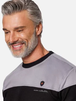 Sedona Round-Neck Grey Black Sweater