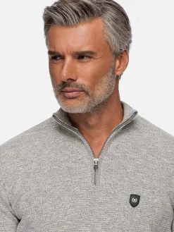 Sharon Half Zip Grey Sweater