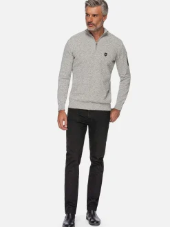 Sharon Half Zip Grey Sweater