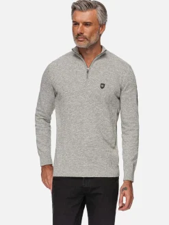 Sharon Half Zip Grey Sweater