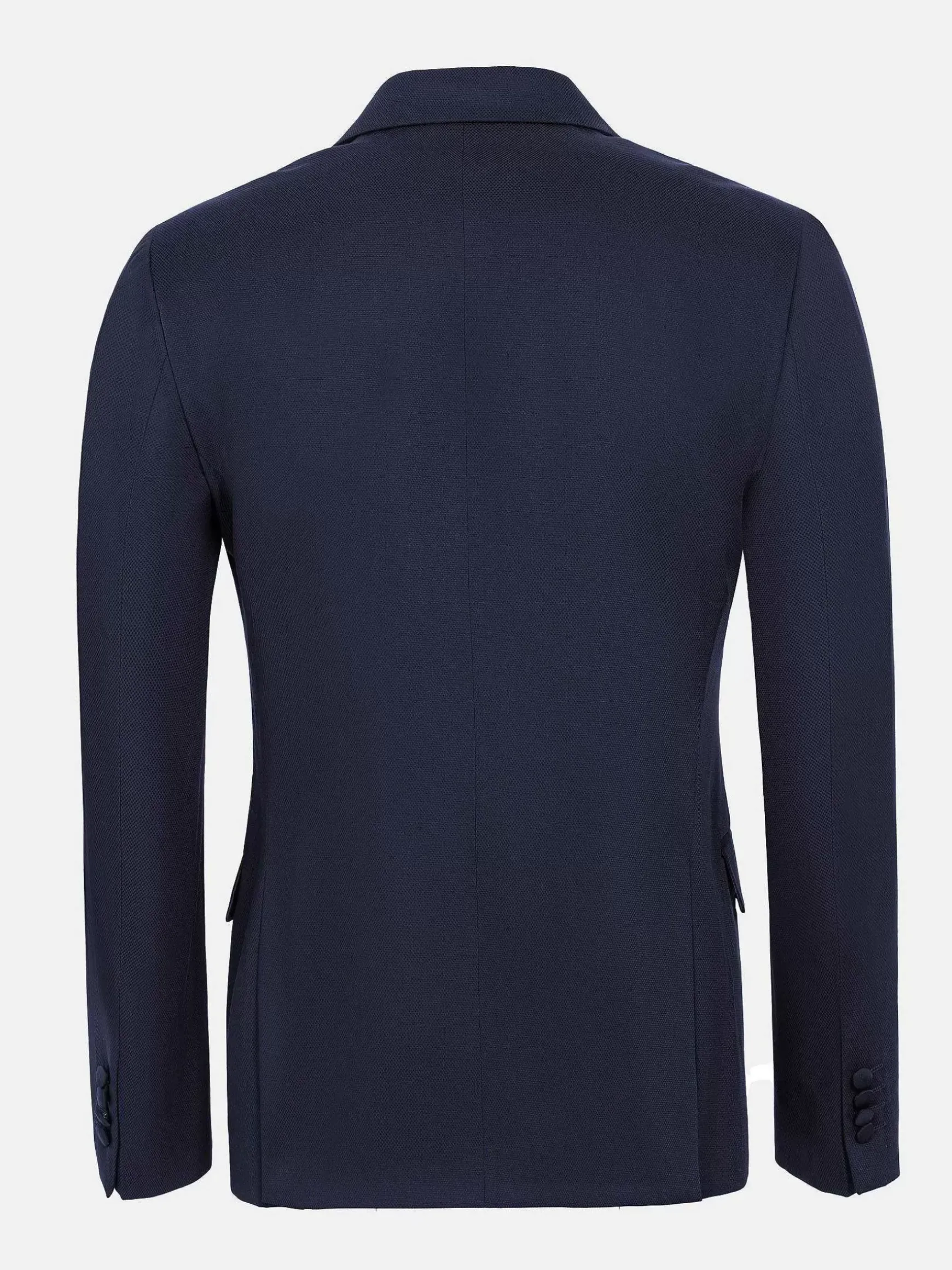 Single Breasted Textured Navy Colbert