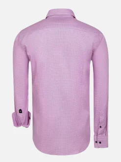 Sky Lake Pink Micro Patterned Overhemd Lange Mouw