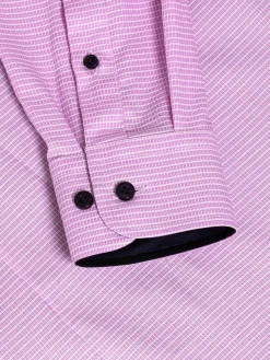 Sky Lake Pink Micro Patterned Overhemd Lange Mouw