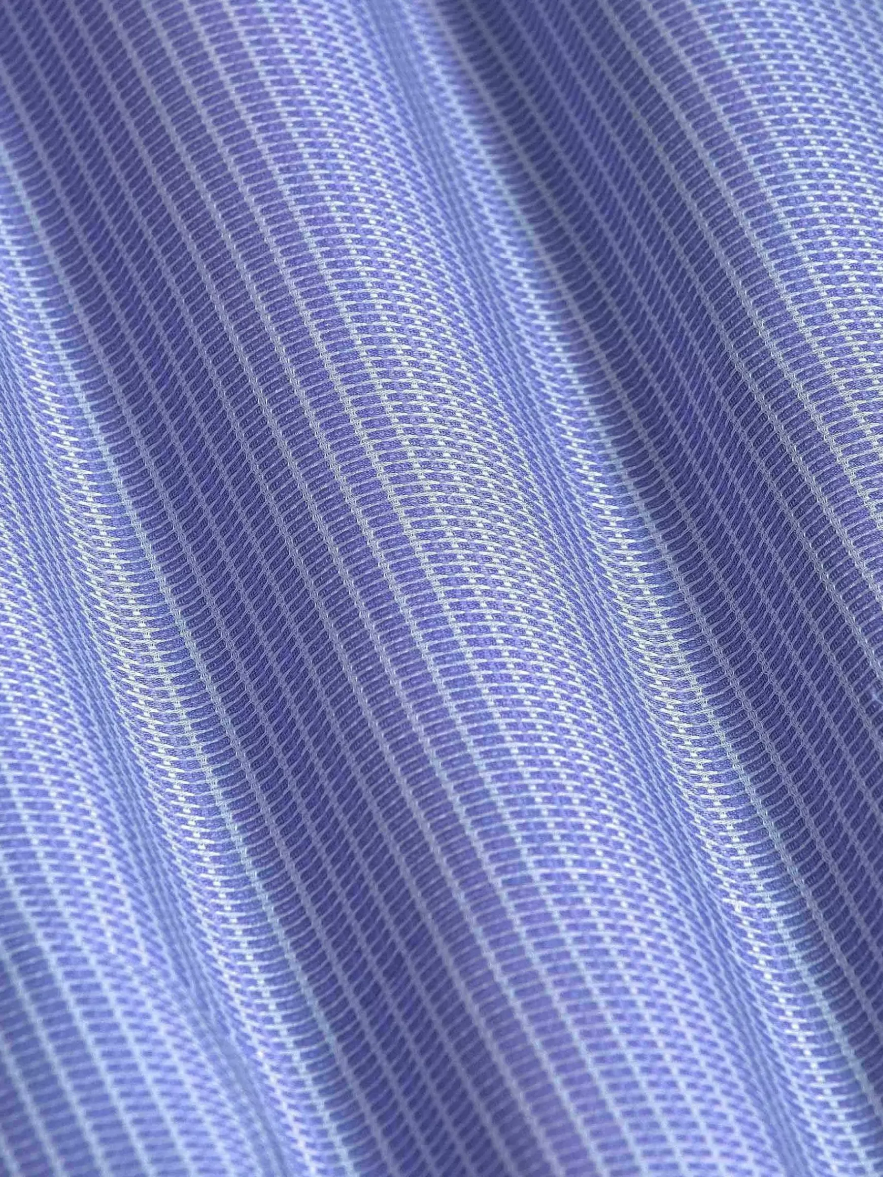 Sky Lake Royal Blue Micro Patterned Overhemd Lange Mouw