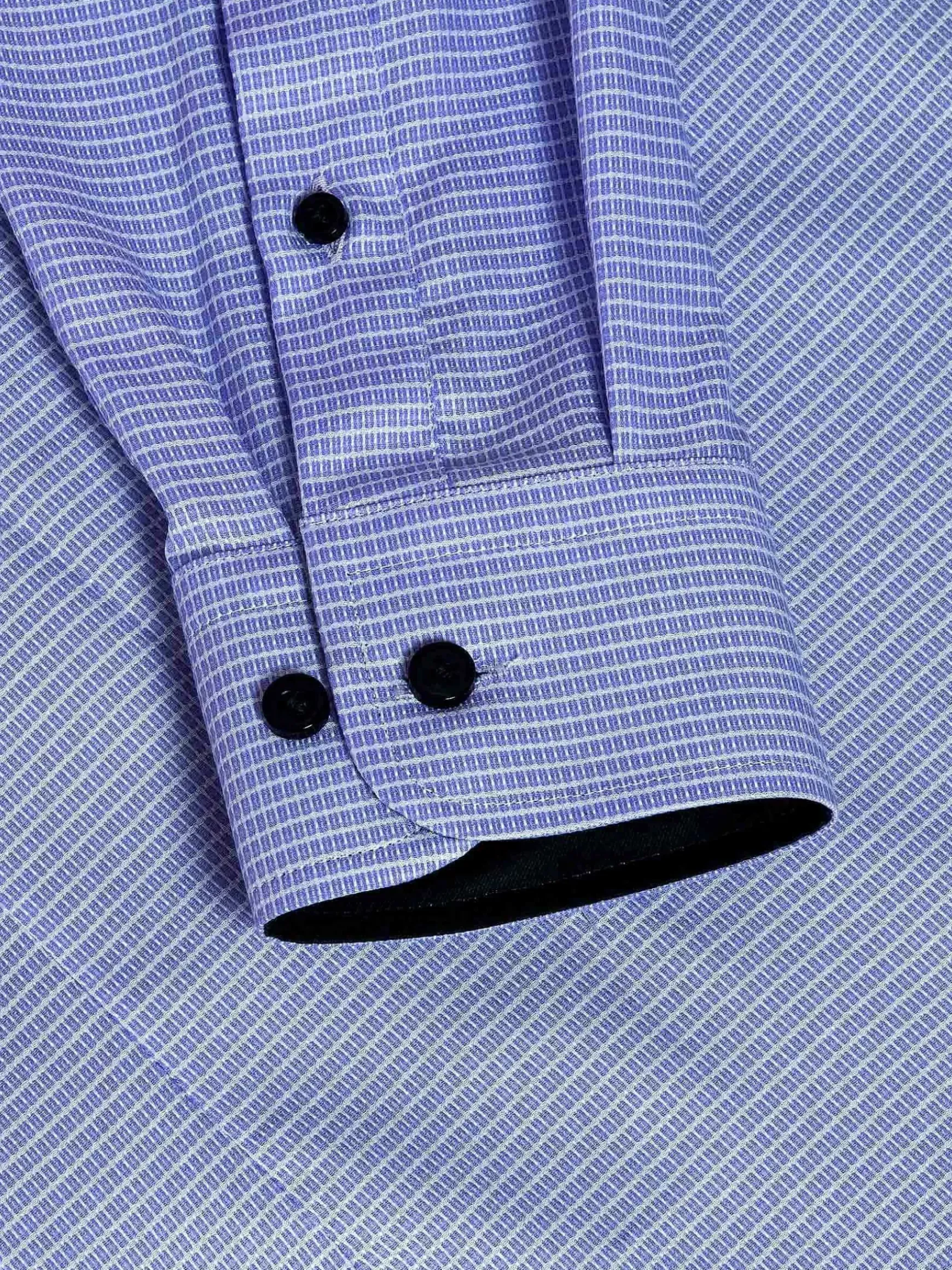 Sky Lake Royal Blue Micro Patterned Overhemd Lange Mouw