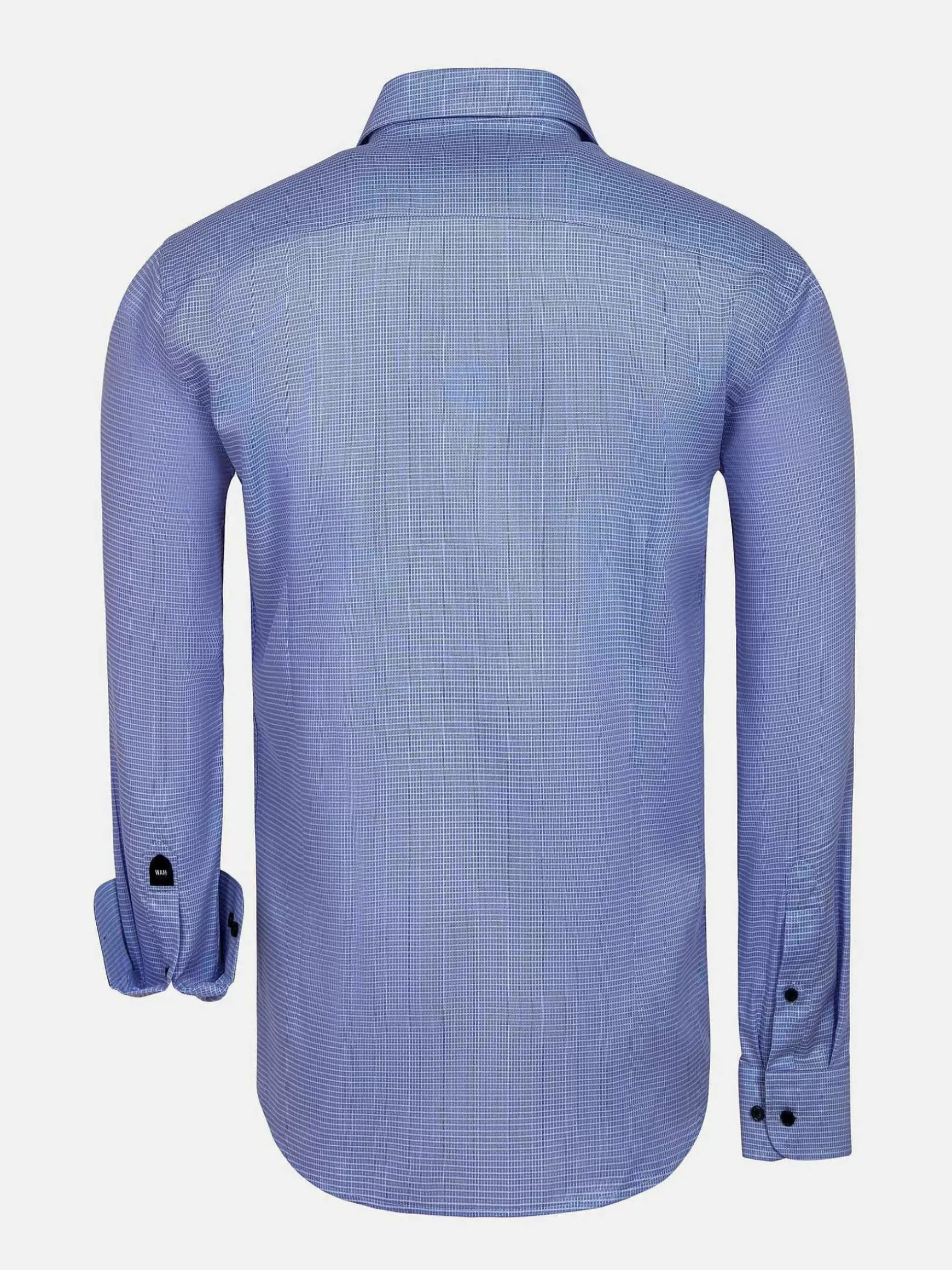 Sky Lake Royal Blue Micro Patterned Overhemd Lange Mouw