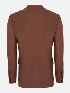 Slim Fit Brown Textured Colbert