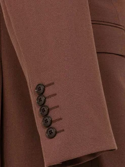 Slim Fit Brown Textured Colbert