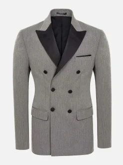 Slim Fit Double Breasted Grey Colbert