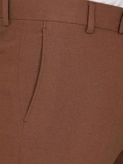 Slim Fit Textured Brown Pantalon