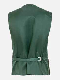 Slim Fit Textured Green Gilet