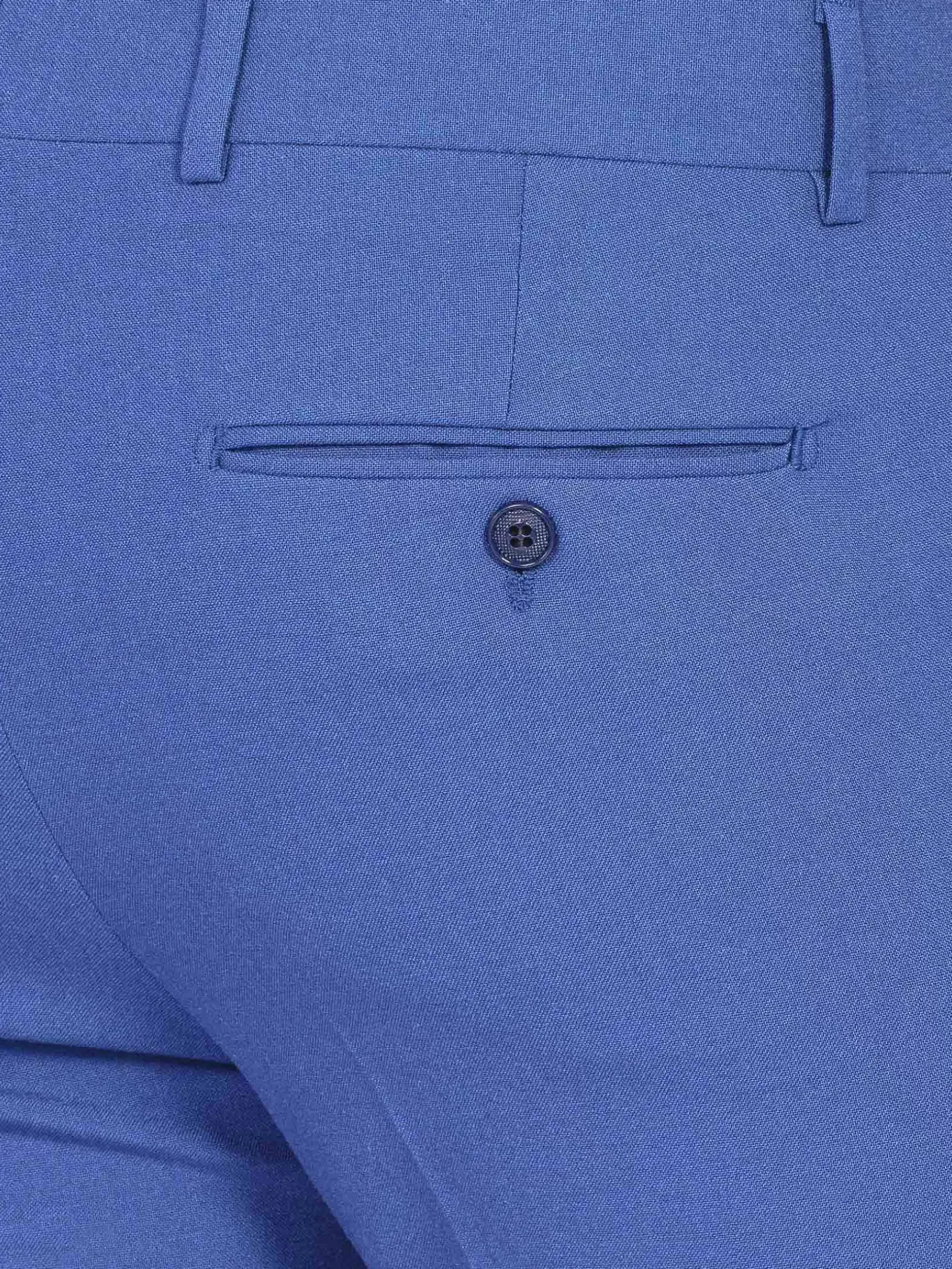 Slim Fit Textured Indigo Pantalon