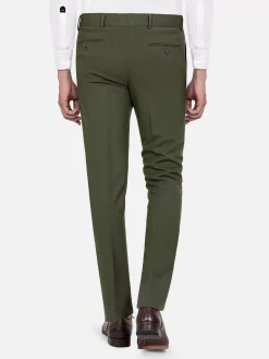 Slim Fit Textured Khaki Pantalon