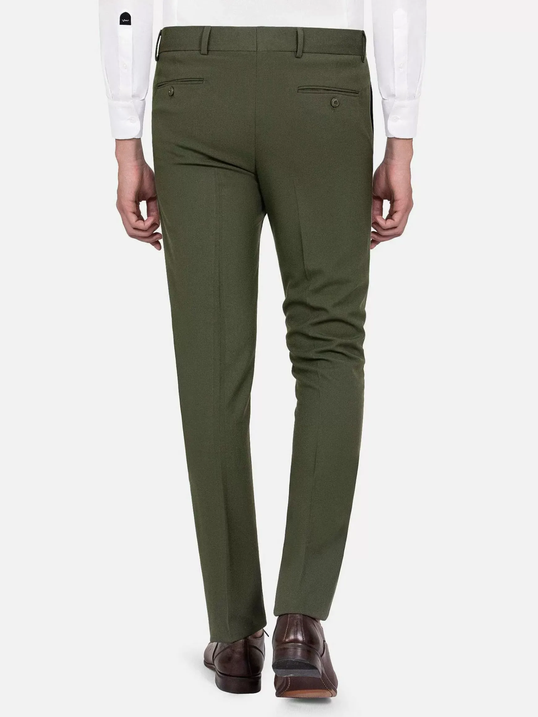 Slim Fit Textured Khaki Pantalon