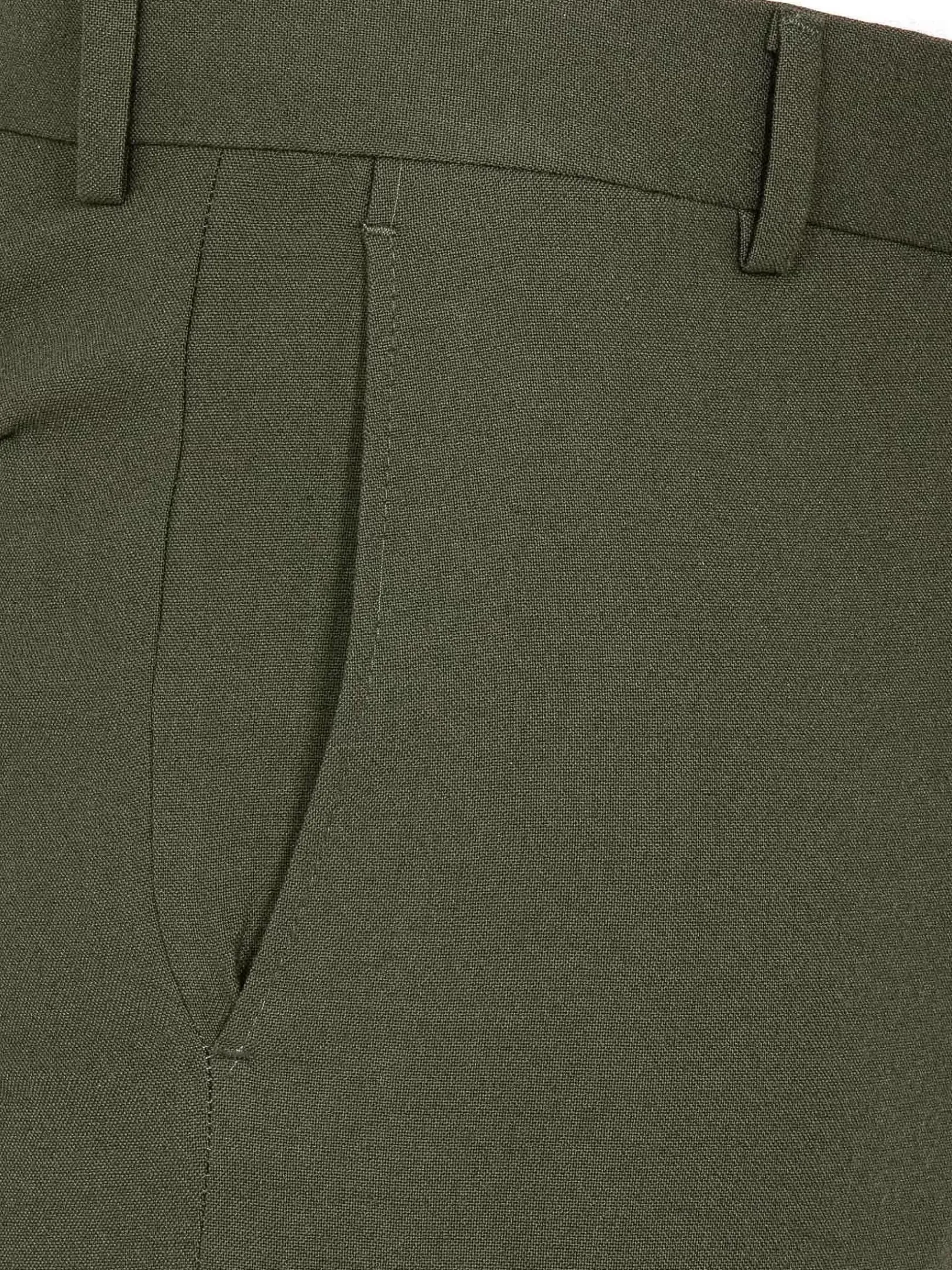 Slim Fit Textured Khaki Pantalon