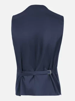 Slim Fit Textured Navy Gilet