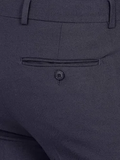 Slim Fit Textured Navy Pantalon