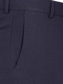 Slim Fit Textured Navy Pantalon