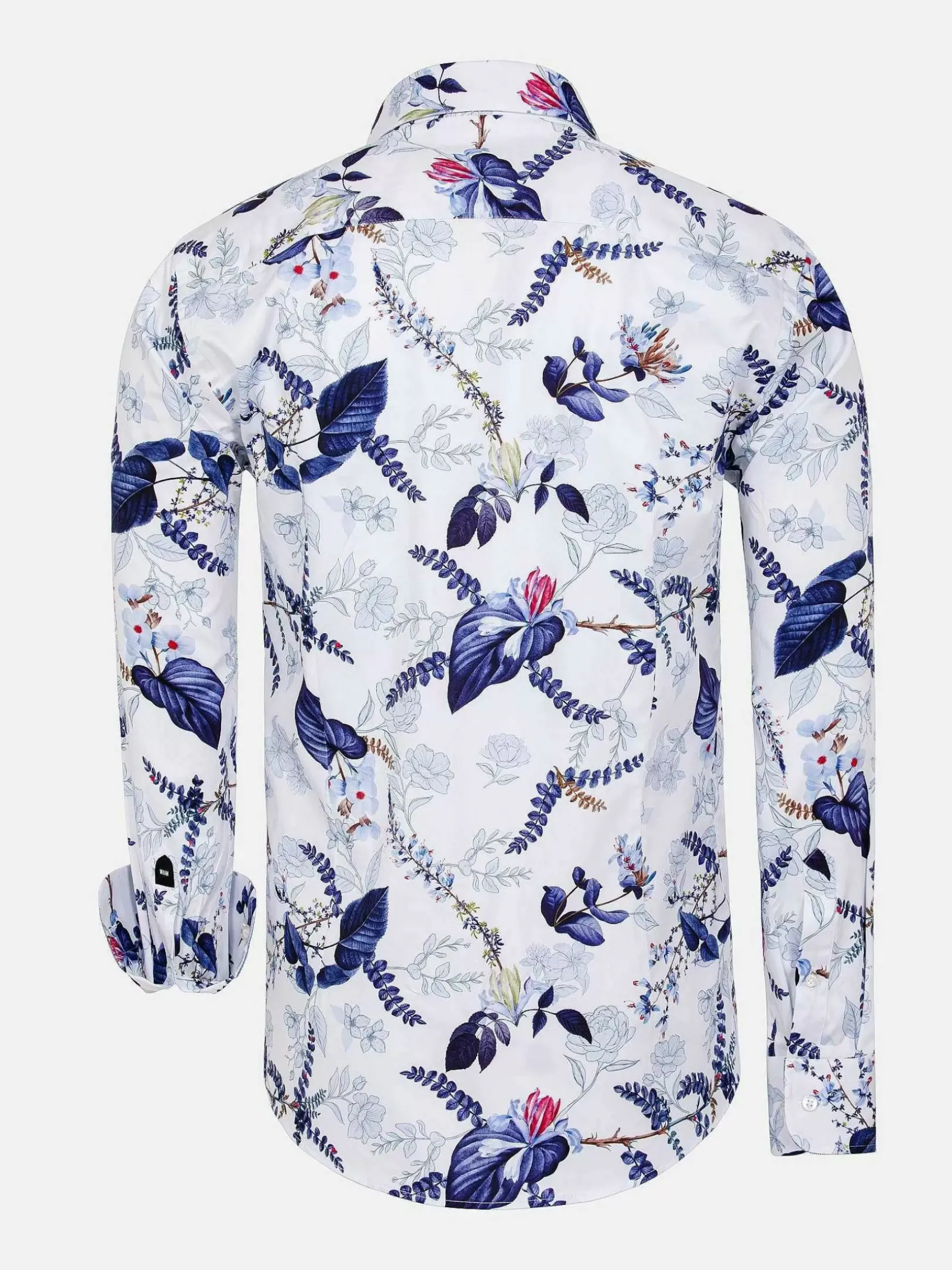 Sullivan White Floral Print Overhemd Lange Mouw