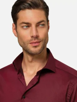 Tempesta Plain Cotton Purple Overhemd Lange Mouw