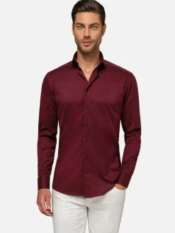 Tempesta Plain Cotton Purple Overhemd Lange Mouw