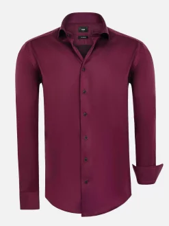 Tempesta Plain Cotton Purple Overhemd Lange Mouw
