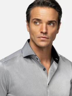 Terrassa Solid Grey Overhemd Lange Mouw