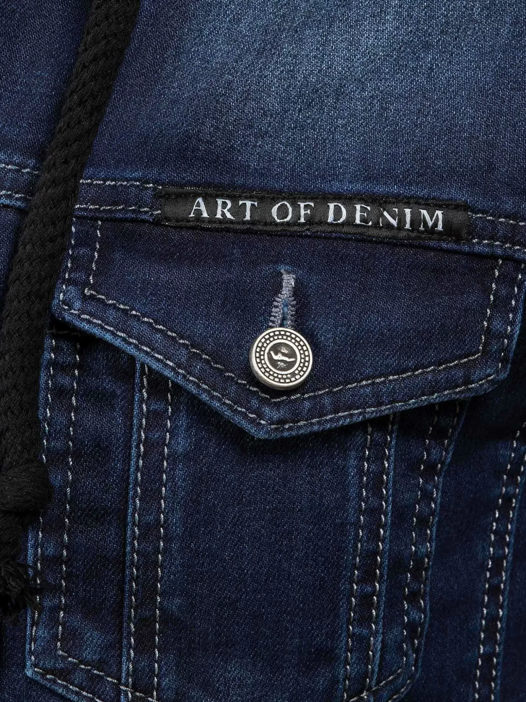 Thun Slim Fit Hoodie Navy Black Vesten