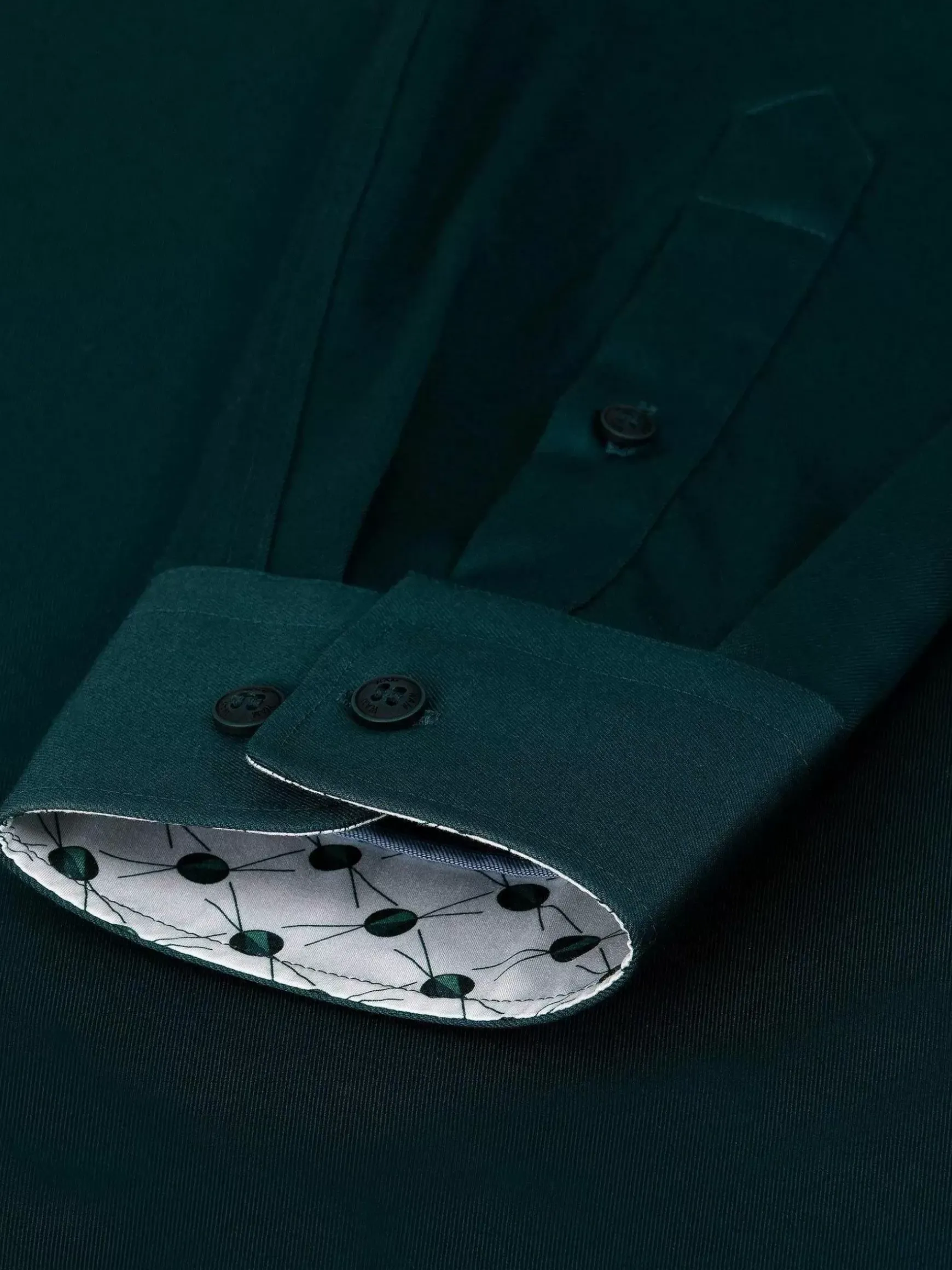 Vercelli Solid Petrol Overhemd Longe Mouw