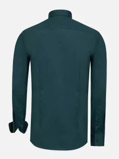 Vercelli Solid Petrol Overhemd Longe Mouw