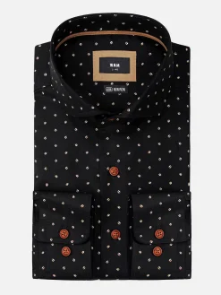 Verdantia Coffee Bean Pattern Black Overhemd Lange Mouw