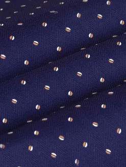 Verdantia Coffee Bean Pattern Navy Overhemd Lange Mouw