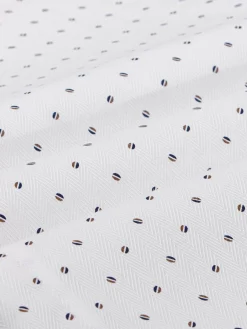 Verdantia Coffee Bean Pattern White Overhemd Lange Mouw