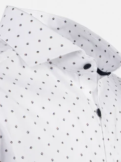 Verdantia Coffee Bean Pattern White Overhemd Lange Mouw