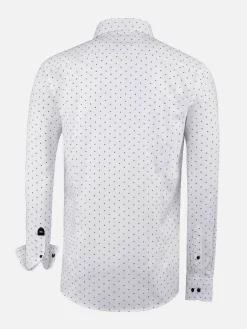 Verdantia Coffee Bean Pattern White Overhemd Lange Mouw