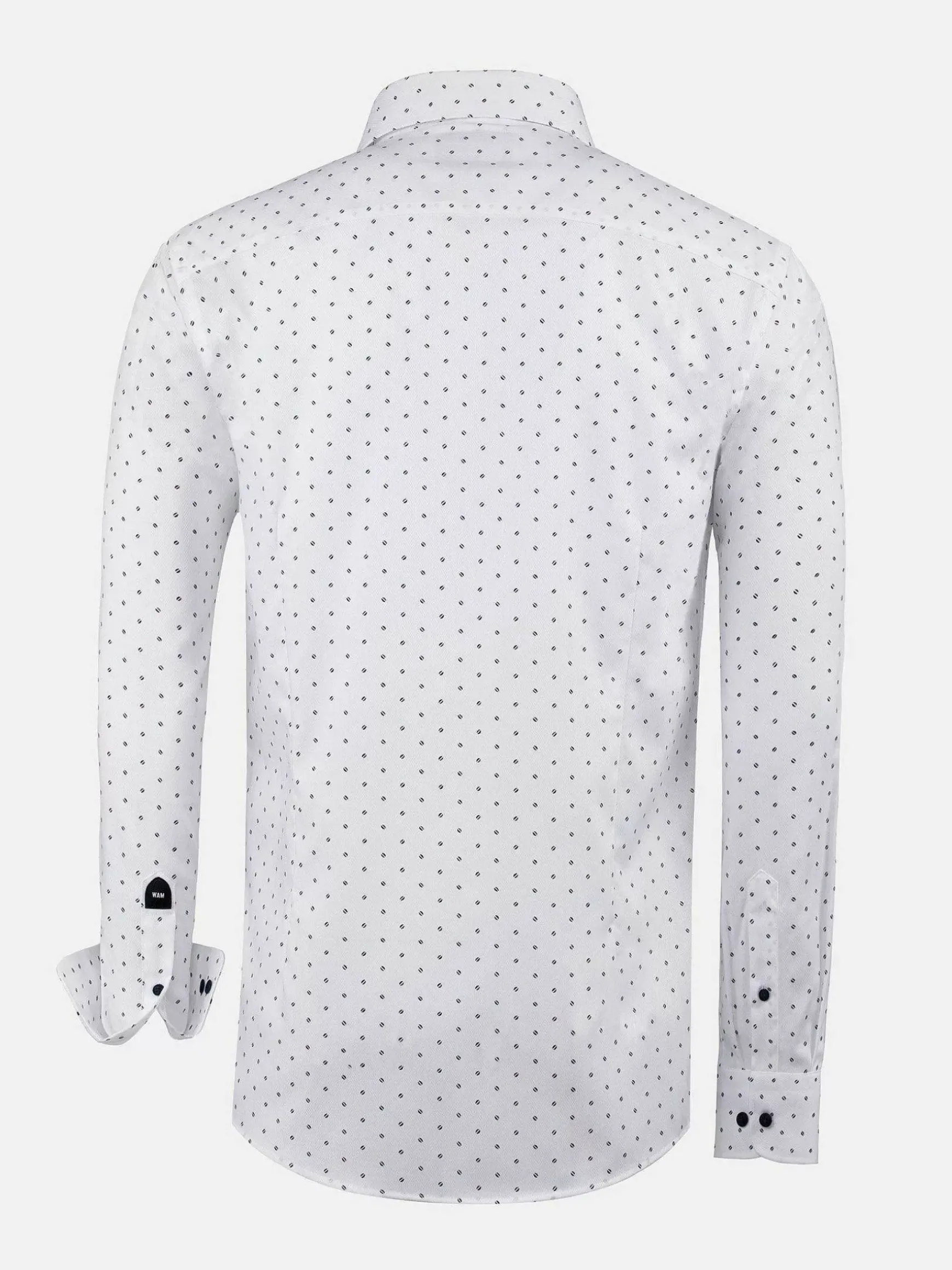 Verdantia Coffee Bean Pattern White Overhemd Lange Mouw