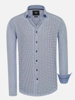 Vermilion Checkered Blue Overhemd Lange Mouw
